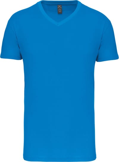 Kariban Heren-t-shirt BIO150IC V-hals K3028IC - Tropical Blue - XL