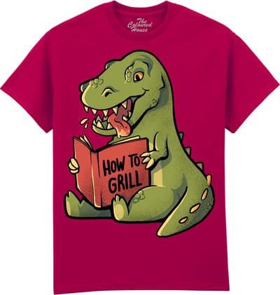 How To Grill - Dinosaur The Coloured House T-shirt XXL