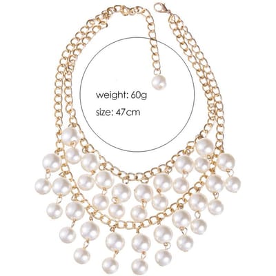 ZRM Sieraden 2 Broke Girls Caroline Parelmoer Kralen Gouden Ketting Hanger Cosplay white