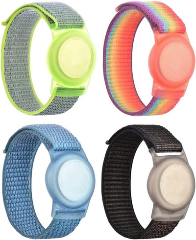 Airtag polsband voor kinderen | 4 STUKS | Airtag armband kind | Airtag kind | Airtag kinderband | Model 2022 |