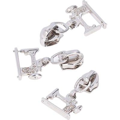 10 Stuks Rits Trekker Naaimachine Metalen Rits Trekkers Jas Ambachten Handtassen Bagage Ritskop Wit Nikkel white