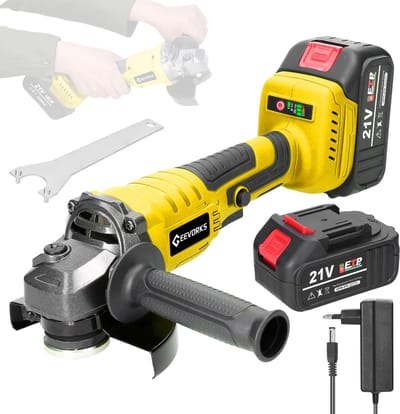 Haakse Slijper – 21V – 125mm M14 – Borstelloze Motor – Inclusief 2 Batterijen – Slijpen, Snijden & Polijsten van Hout, Metaal, Steen