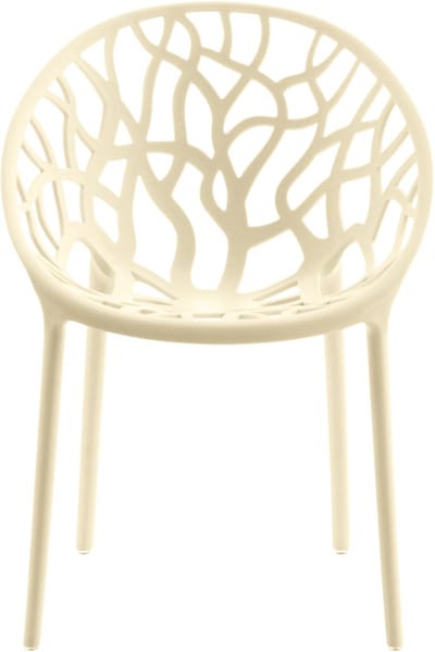 CLP Hope stapelbare Tuinstoel - Weerbestendig & UV-bestendig - Kunststof Stoelen met Armleuningen - Modern Design - creme