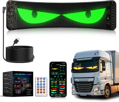 Thijox - LED Ogen voor Vrachtwagen en Auto, Flexibel Programmable LED Display, Gepersonaliseerd Scrollend Scherm voor Reclame en Signalisatie, Bluetoo