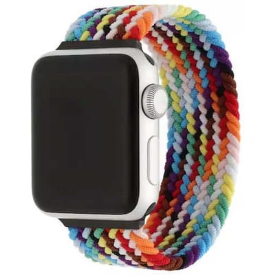 2+1 | Apple Watch Bandje - Nylon - Gevlochten Solo - Kleurrijk Fel