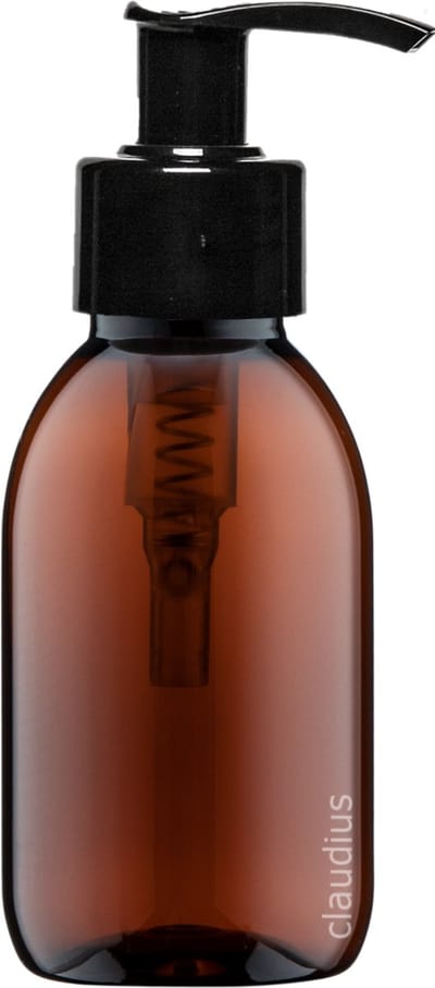 Lege Plastic Fles 125 ml PET Amber bruin - met zwarte pomp - set van 10 stuks - navulbaar - Leeg