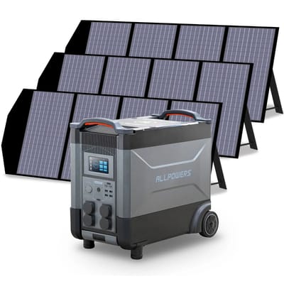 ALLPOWERS Solar Generator Kit 4000W (R4000 + SP029 140W Solar Panel) - R4000+3PCS SP029 140W Solar Panel