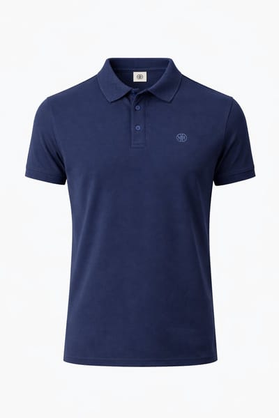Mario Russo Polo shirt Vittorio Button-Up - Polo Shirt Heren - Poloshirts heren - Katoen - Navy