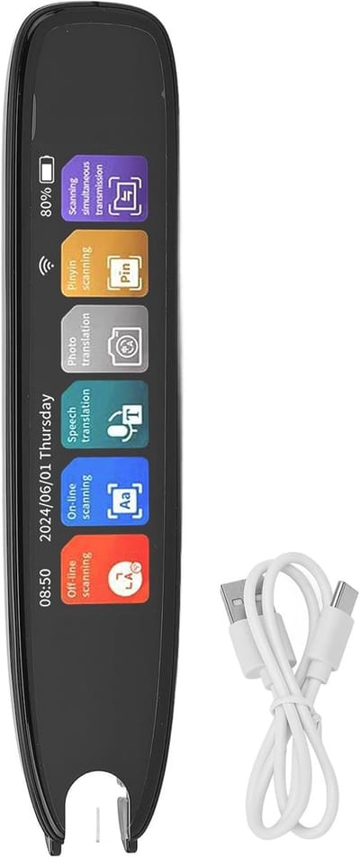 Scanlezer Pen - Vertaler Pen - Tekst Vertalen - 142 Talen Online - 3.7 Inch Touchscreen - Zwart