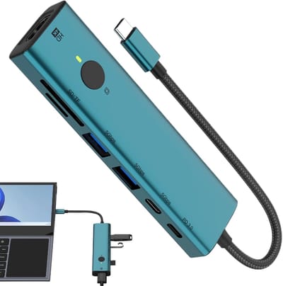 USB Verdeler - 7 Poorten Hub - Extra Aansluitingen - Snelle Gegevensoverdracht - Compact Ontwerp - Groen