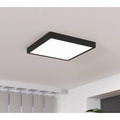 EGLO LED plafondlamp Fueva 5, IP20 zwart 28,5x28,5cm