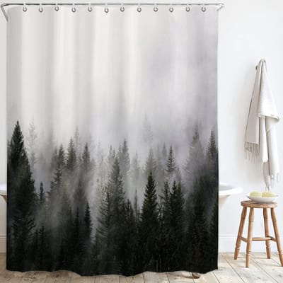 BOTC Douchegordijn Anti Schimmel - Inclusief ringen - Met gewichtsband - 180x200cm - Premium kwaliteit - Waterdicht