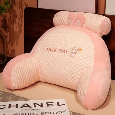 Leeskussen Rugsteun - Comfortabel Kussen - Ontspannen Lezen - Zijde Stof - 60x45cm - Roze