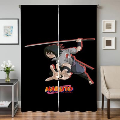 Huisinterieur Keukengordijnen voor Woonkamer 2 Stuks Verduisterende Gordijnen Deurgordijn Naruto Slaapkamerdecoratie Scheidingswand Schaduw W50xH70cmx2pcs-CL
