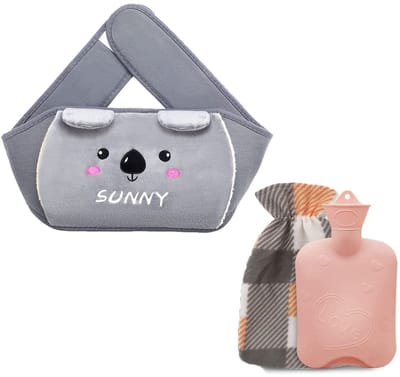 Dailygoods- Warmwaterkruik 3-in-1 met fleecehoes - Lekvrij - Pijnverlichting - Artritis - Sportblessures - 1000 ml - Warmwaterfles