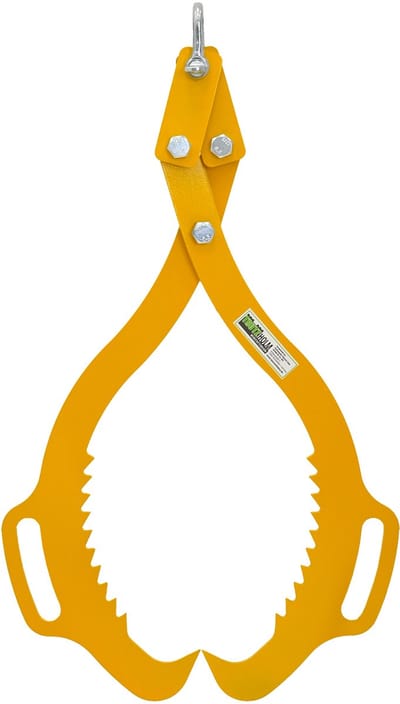 TRUTZHOLM Bosbouwtang 1000kg - Voor Boomstammen tot 640mm - Heftang Met 2 Spandoorns - Sleeptang Achtertang Signaalgeel