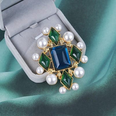 Klassieke Vintage Kruis Strass Parel Badges Spelden Voor Vrouwen Mannen Mode Feest Banket Kristal Broches Dames Prachtige Speld black