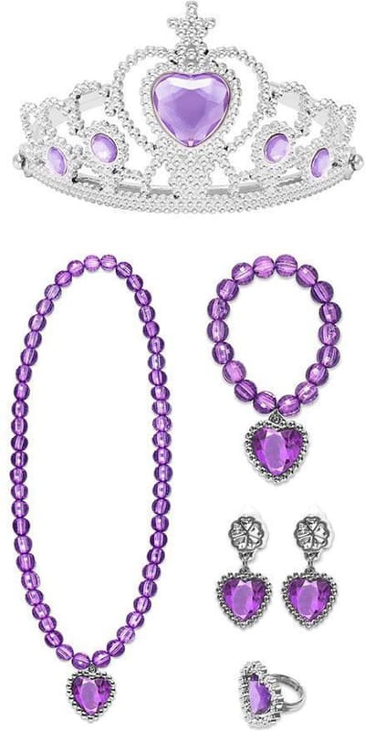 Het Betere Merk - Speelgoed - voor bij je prinsessenjurk - Paarse tiara / kroon - voor bij je verkleedkleren meisje - Verjaardag meisje - Giftset