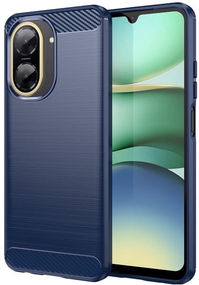 Geborsteld TPU Hoesje Geschikt voor Xiaomi Redmi A5 | Beschermhoes | Back Cover | Flexibel TPU | Stijlvol Carbon | Dun | Blauw