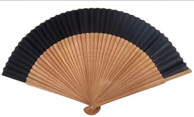 @ Lu’s Today® – Basic Household Essentials – Bamboe Waaier – Handwaaier – Opvouwbaar – Hout / Zwart – Elegant – Verkoeling
