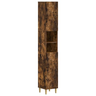 vidaXL - Badkamerkast - met - Open - Plank - DELFT - Gerookt - eiken