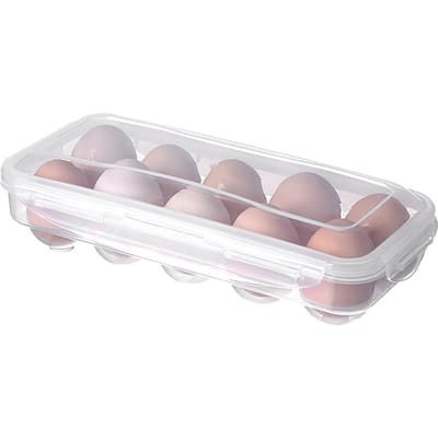 10/18 Grid Eier Opbergdoos Eierrek met Deksel Keuken Koelkast Eierdoos Eier Opbergrek Eier Opbergdozen Koelkast Eier Organizer white
