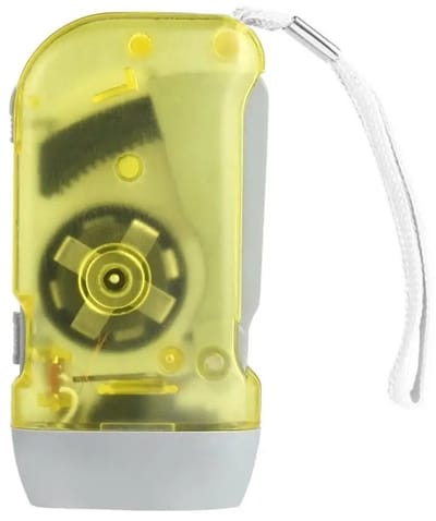 WiseGoods Premium Led Knijpkat Lampje - Dynamo Aangedreven Opwindbare Zaklamp - Batterijloze Handmatige Oplading - Zaklampen Geel