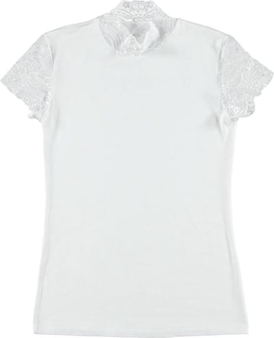Shirt Met Kanten Mouwtjes - Wit