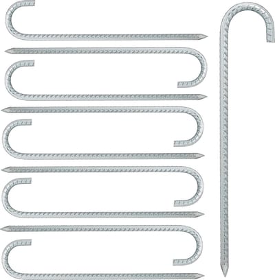 Stormharing Grondpen | XXL | 10 Stuks | Ø12 x 380mm / 40mm | Stalen Staaf | Tentharing