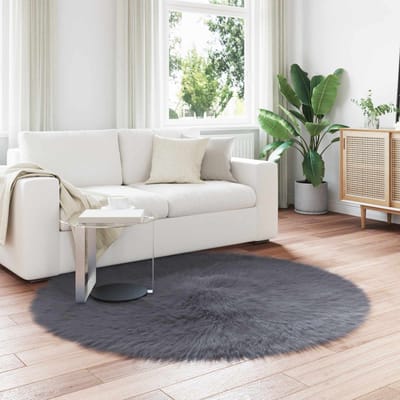 vidaXL - Tapijt - van - imitatie - schapenvacht - TAFALLA - Antracietkleurig