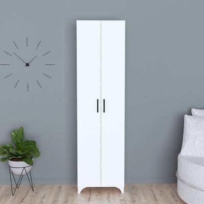 2-deurs kast Strömsund met planken 177,5x48,5x32 cm wit