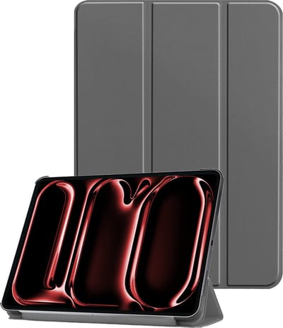 Hoes - Geschikt voor Apple iPad Pro (2024/2025) - 11 inch - Dun & Stevig - Trifold Bookcase - Hard Cover - Hardcover Book Case - Tablet Hoesje - Grijs