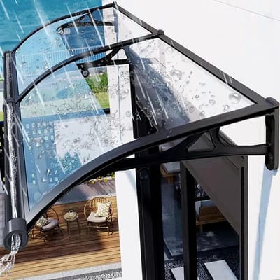 Voordeur Luifel - Overkapping Huisdeur - Bescherming tegen Weer - Slagvast Polycarbonaat - 80 x 180 cm - Transparant