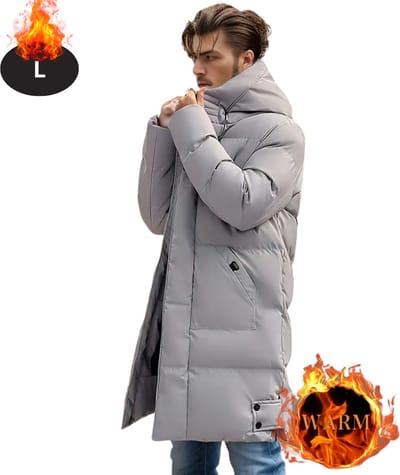 Livano Winterjas - Parka - Heren - Winter - Jas - Volwassen - Stijlvol - Grijs - L
