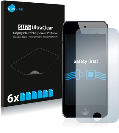 Savvies - Screenprotector voor Apple iPod Touch (6. Gen.) - Folie Beschermfolie transparant 6 Stuks