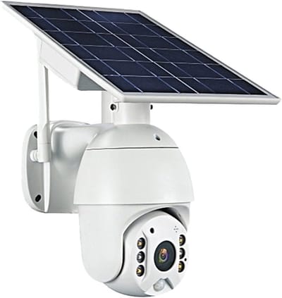 Beveiligingscamera Buiten - Draadloos Bewaken - Huis Beschermen - Op Zonne-energie Werking - 64GB Opslag - Wit