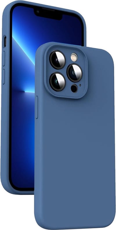 iPhone 12 PRO Hoesje - Liquid Case Siliconen Cover - Geschikt voor Magsafe - Blauw - Provium