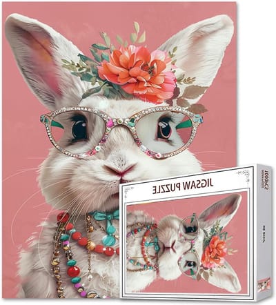 Puzzel Konijntjes - Legpuzzel Dieren - Familieactiviteit Binnen - Creatieve Illustratie - 1000 Stukjes - Kleurrijk