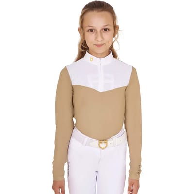 Meisjes wedstrijdpoloshirt met lange mouwen Equestro