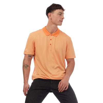 Lyle & Scott Heren Micro-Stripe Poloshirt (Oranje)