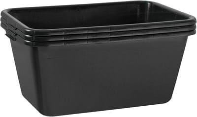 Set van 3 Mortelbakken 65 Liter Zwart - Stevige Mengkuip voor Bouw en Tuin
