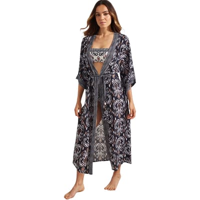 Dames lange strandkimono Selmark Venecia