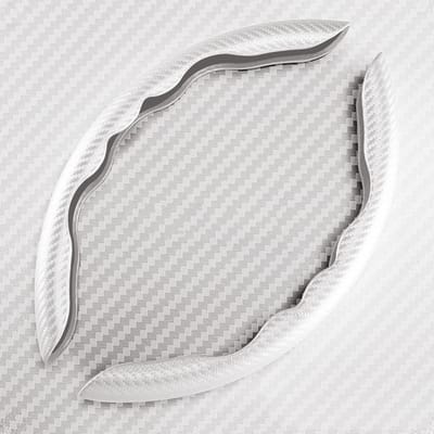 1 paire de housses de volant de voiture en fibre de carbone gauche + droite, housse de protection antidérapante, anti-poussière, lavable, accessoires d'intérieur