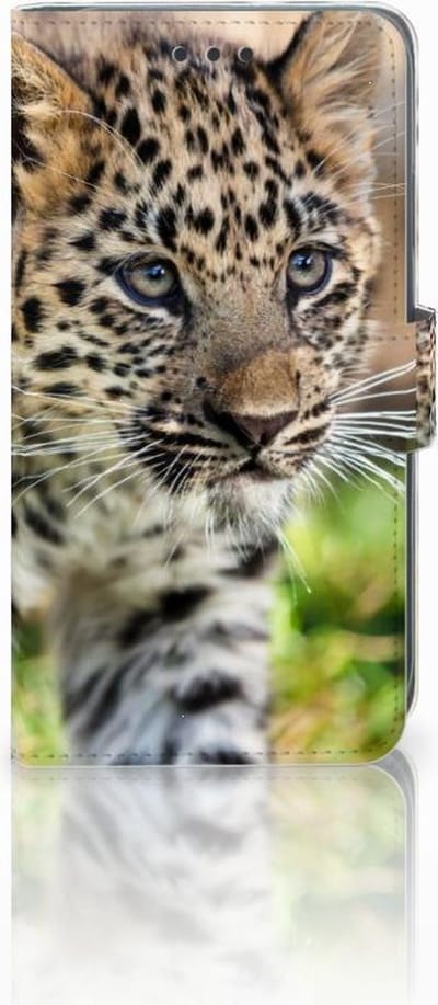 Book Case voor Apple iPhone Xr Telefoonhoesje met Pasjes Baby Luipaard