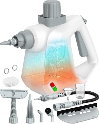 Stoomreiniger Multifunctioneel - Draagbare Stomer - Hardnekkig Vuil Verwijderen - Krachtige Constante Stoom - 350 ML - Wit