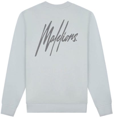 Malelions - Trui Lichtgrijs Malelions Stripe Signature Sweaters Lichtgrijs Mm1-aw25-05