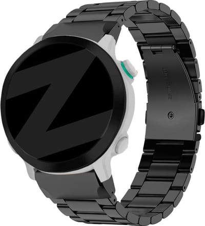 Bandz stalen band 'Classic' geschikt voor Garmin Fenix 5 (Plus) / 6 (Pro) / 7 / 8 - 47mm / E / Forerunner 745 / 935 / 945 / 955 / 965 / Quatix 5-6-7 - Hoogwaardig stalen materiaal smartwatch bandje - inclusief inkort set - zwart