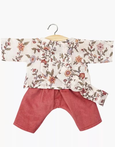 Minikane Gordi Poppenkleding Kledingset Bloemen Rood 34 cm
