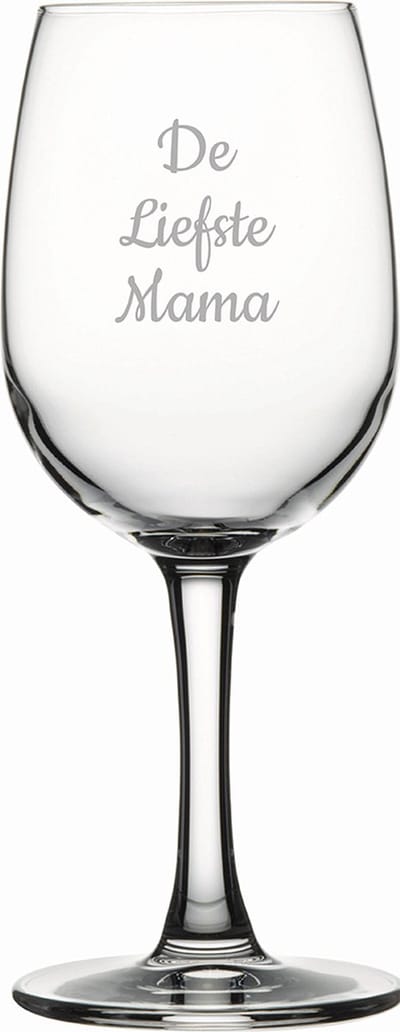 Gegraveerde witte wijnglas 26cl De Liefste Mama