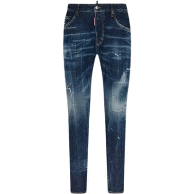 Dsquared2 Skater Jeans Destroyed Reinforced Patch Blauwe Jeans